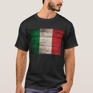de oude Italiaanse vlag van Wooden; T-shirt