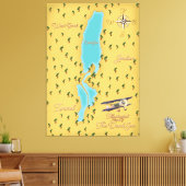De oude kaart van de Dode Zee Canvas Afdruk (Insitu (Woonkamer))