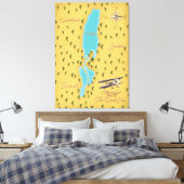 De oude kaart van de Dode Zee Canvas Afdruk (Insitu (Slaapkamer))