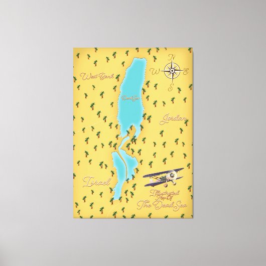 De oude kaart van de Dode Zee Canvas Afdruk (Voorkant)
