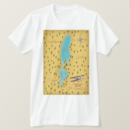 De oude kaart van de Dode Zee T-shirt (Design voorkant)