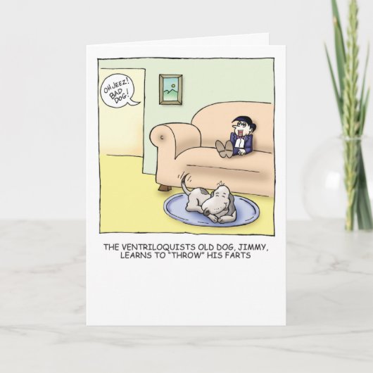 De oude Kaart van de Verjaardag van de Hond (Voorkant)