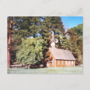 De oude kerk Yosemite California. Vintage Briefkaart