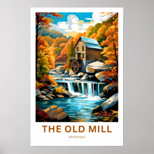 De oude Mill Arkansas Reisprint Poster