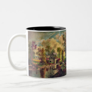 De oude Mill Stream Tweekleurige Koffiemok