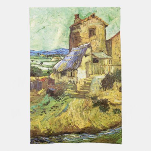 De oude Mill van Vincent van Gogh Theedoek (Verticaal)