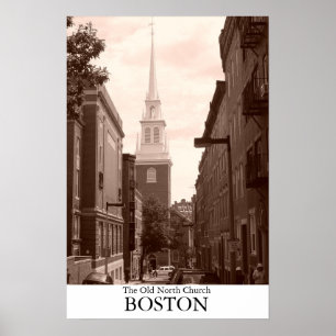 De oude Noordelijke Kerk in Boston, Massachusetts Poster