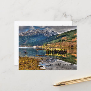 De oude pier, Loch Long, Arrochar, Ansichtkaart Briefkaart