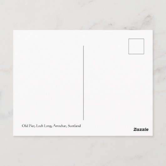 De oude pier, Loch Long, Arrochar, Briefkaart (Achterkant)