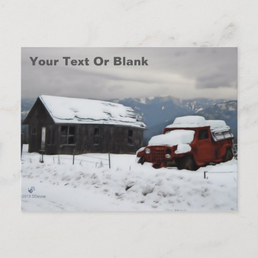 De oude Red Truck Briefkaart (Voorkant)