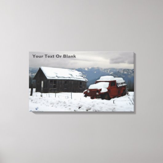 De oude Red Truck Canvas Afdruk (Voorkant)