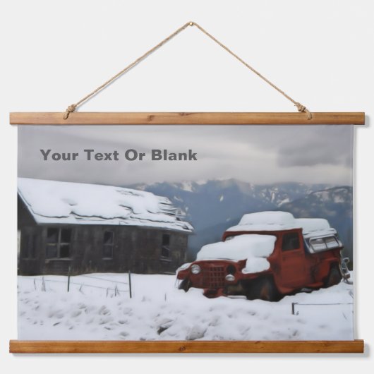 De oude Red Truck Hangend Wandkleed (Voorkant)