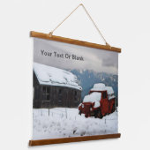 De oude Red Truck Hangend Wandkleed (Gebogen)