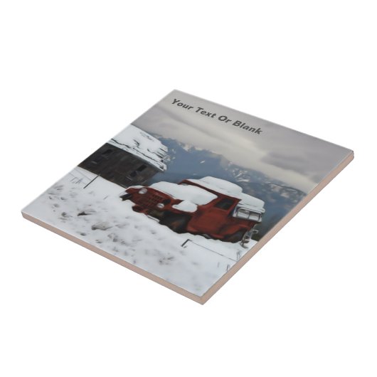 De oude Red Truck Tegeltje (Zijkant)