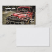 De oude Rode Antiek vrachtwagen Visitekaartje (Voorkant / Achterkant)