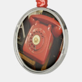 De oude rode telefoon metalen ornament (Links)