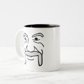 De oude snor tweekleurige koffiemok (Voorkant links)