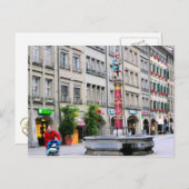 De oude stad Berne - de middeleeuwse fontein Briefkaart (Voorkant / Achterkant)