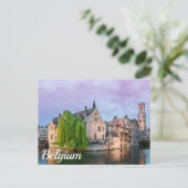 De oude stad Brugge en het Briefkaart Belfry-toren (Staand voorkant)