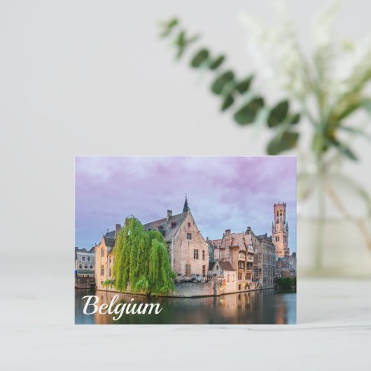 De oude stad Brugge en het Briefkaart Belfry-toren (Staand voorkant)