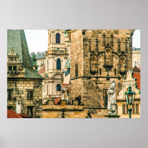 De oude stad Pragueoeroud, architectuur, bouwwerk Poster