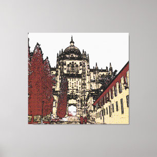 De Oude stad Salamanca Cathedraal Canvas Afdruk