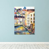 De oude stad Stockholm Canvas Afdruk (Insitu (Houten vloer))