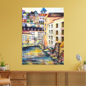 De oude stad Stockholm Canvas Afdruk (Insitu (Woonkamer))