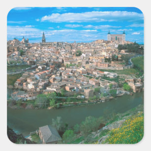 De oude stad Toledo, Spanje. Vierkante Sticker
