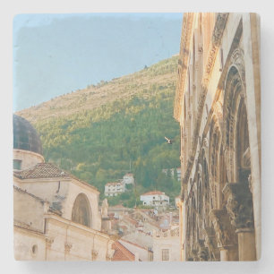 De oude stad van Dubrovnik Stenen Onderzetter