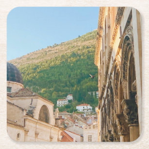 De oude stad van Dubrovnik Vierkante Kartonnen Onderzetter