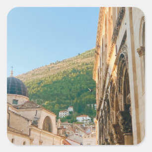 De oude stad van Dubrovnik Vierkante Sticker