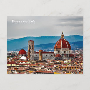De oude stad van Florence, de horizon van Italië Briefkaart
