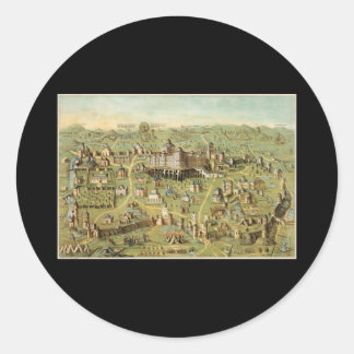 De oude stad van Jeruzalem Ronde Sticker