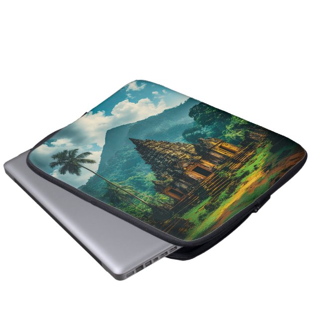 De Oude Tempel van de Heuvels Laptop Sleeve (Voorkant onderkant)