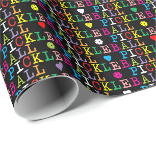 De oude typemachine van Pickleball op zwart verpak Cadeaupapier
