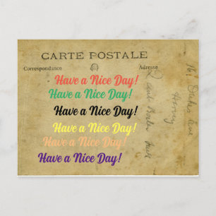 De oude Unieke Postacard hebben een mooie dag Feestdagenkaart