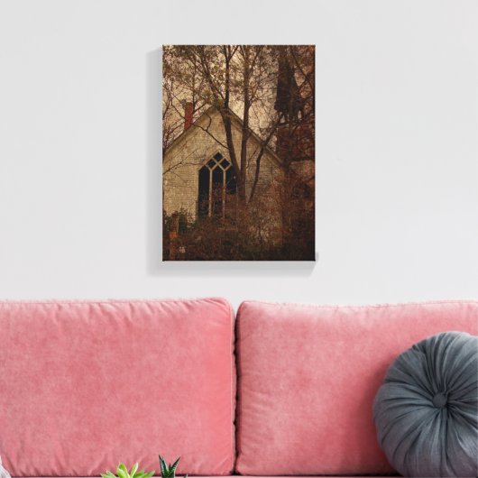 De oude verlaten kerk canvas afdruk (Insitu (Woonkamer))
