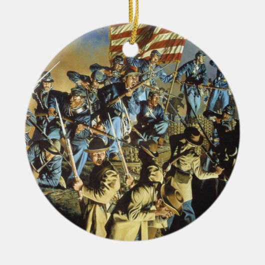 De oude vlag heeft nooit de grond aangetast keramisch ornament (Voorkant)