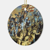 De oude vlag heeft nooit de grond aangetast keramisch ornament (Links)