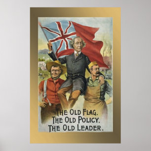 " de oude vlag - het oude beleid - de oude leider  poster