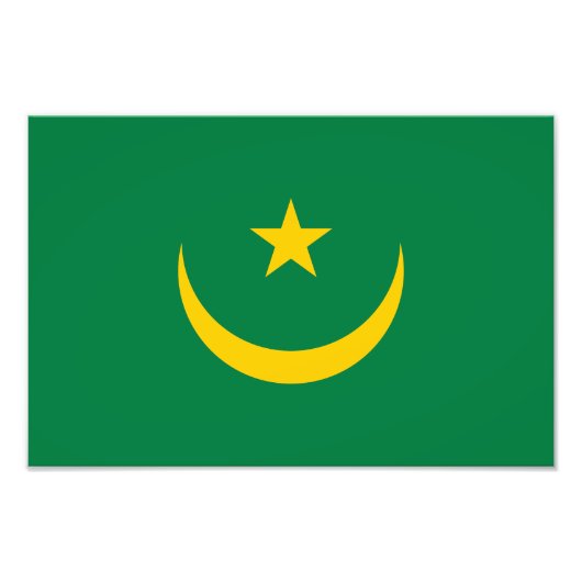 De oude vlag van Mauritanië Foto Afdruk (Voorkant)