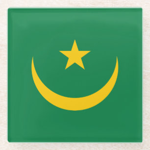 De oude vlag van Mauritanië Glazen Onderzetter