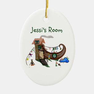 De oude vrouw in de schoenen (Deurwoede) Keramisch Ornament