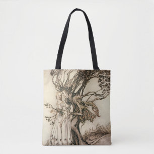De oude vrouw in het bos door Arthur Rackham Draagtas