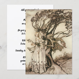 De oude vrouw in het bos door Arthur Rackham Kaart