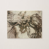 De oude vrouw in het bos door Arthur Rackham Legpuzzel (Horizontaal)