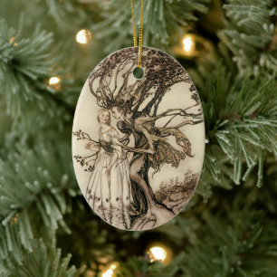 De Oude Vrouw in het Hout door Arthur Rackham Keramisch Ornament