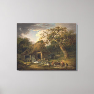 De oude watermill van George Morland Canvas Afdruk