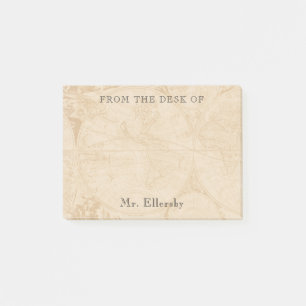 De oude Wereldkaart voegt Naam 4x3 toe Post-it® Notes